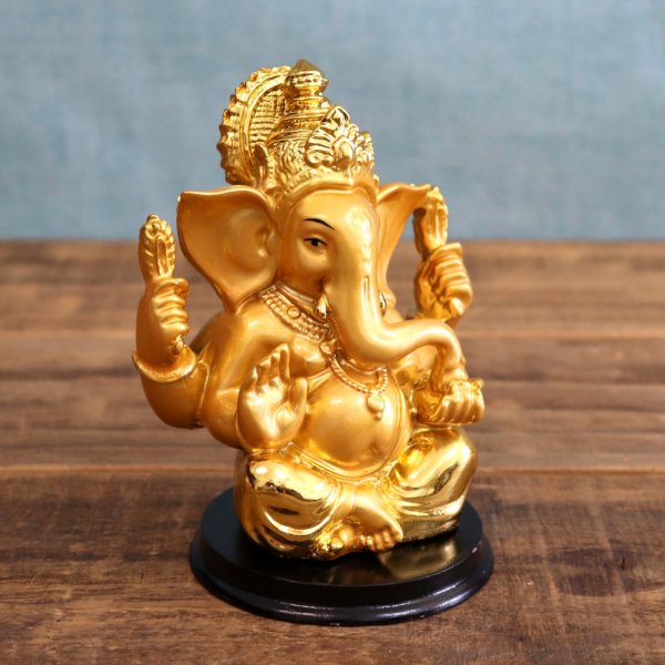 画像7: ガネーシャ像 ゴールド (大) (7)